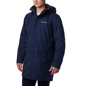 Columbia Jas Heren, Boundary Bay Long Insulated Donkerblauw, 86RKGDEZB